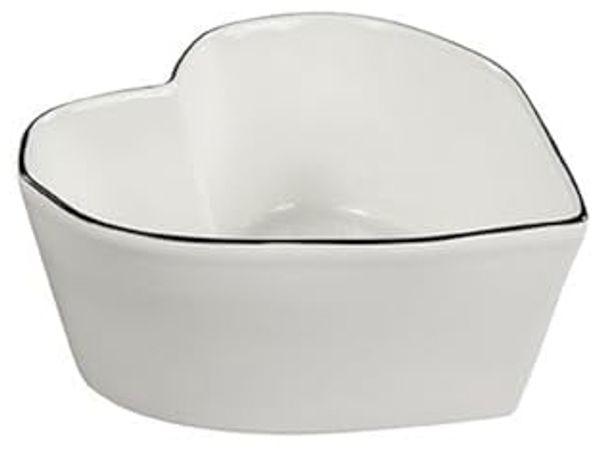 Bastion Collections - Schale Schüssel Keramik Herz 650ml Weiß LI/BOWL HE 002 BL