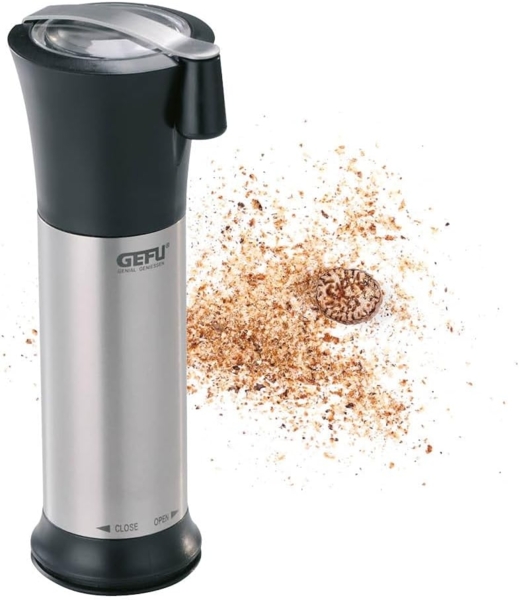 Gefu 34670 Muskatmühle Moscata aus Edelstahl mit Handkurbel