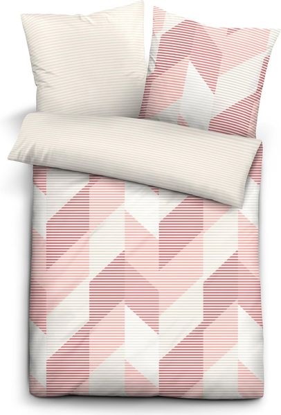 Biberna Mako Satin Wendebettwäsche 68575-110 Größe 135x200/80x80 cm rosé