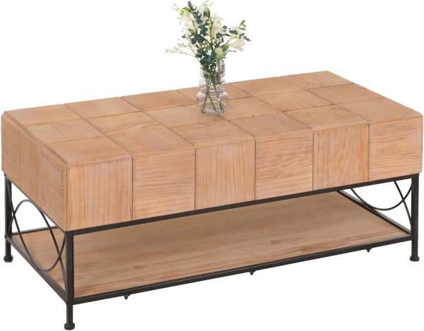 Couchtisch HWC-N30, Wohnzimmertisch Tisch Sofatisch Beistelltisch, Ablage Massiv-Holz MDF, 51x120x61cm