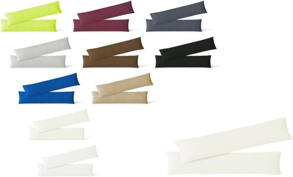 Jersey Kissenbezug, 2er Set, Baumwolle, Natur, 40x145 cm