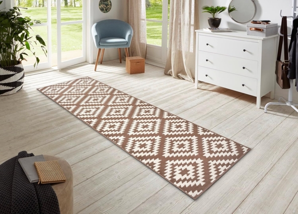 HANSE Home Läufer Nordic, rechteckig, Höhe: 9 mm, Kurzflor, Raute, Teppich, Weich, Esszimmer, Kinderzimmer, Flur, Modern