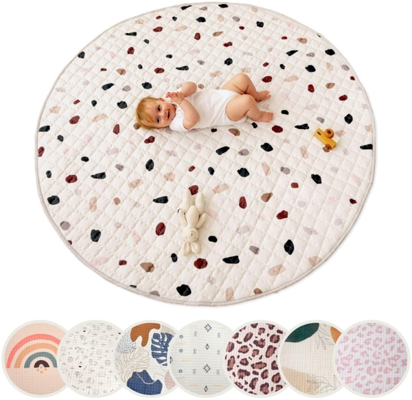 Krabbeldecke für Baby 1,5m, Krabbelmatte, Spielmatte mit Rutschfester Unterseite, Hakuna Matte