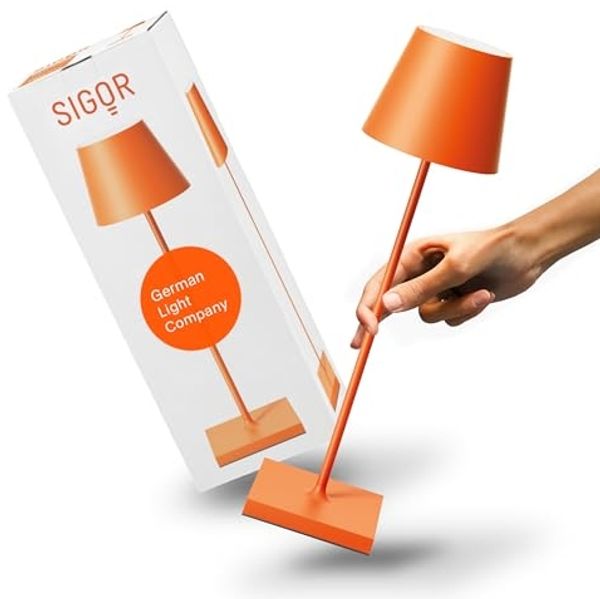 SIGOR LED Tischleuchte Akku-Tischleuchte, LED fest integriert, Warmweiß