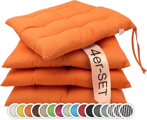 ZOLLNER Stuhlkissen, 40 x 40 x 3 cm, mit Bindebänder, für Indoor und Outdoor