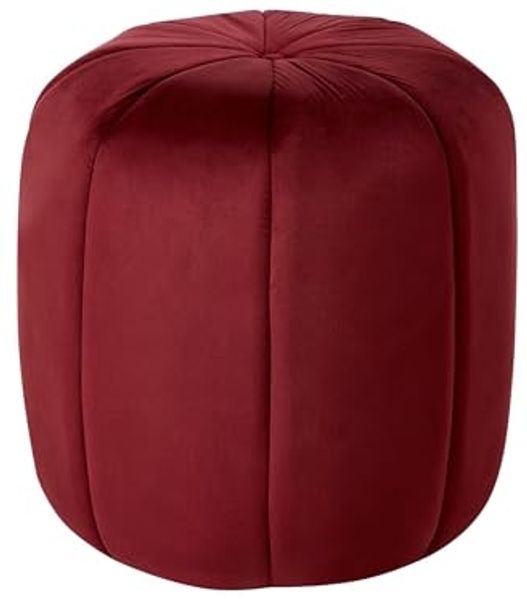 Pouf SELBY Samtstoff Dunkelrot