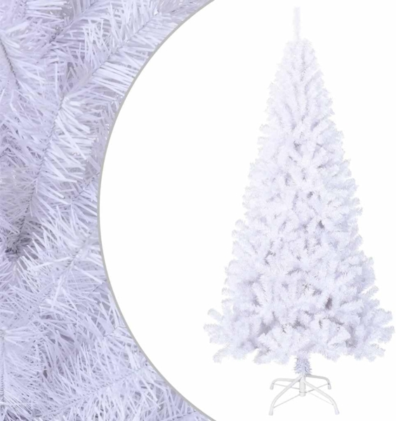 vidaXL Künstlicher Weihnachtsbaum mit Dicken Zweigen Weiß 210 cm PVC 321040