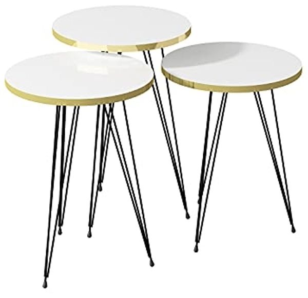 Beistelltisch 3er Set Weiß 21256290