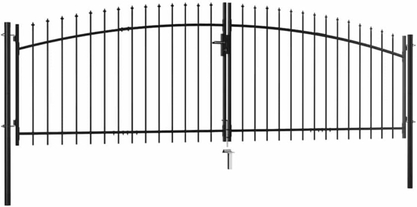 vidaXL Doppelflügel-Gartentor mit Speerspitzen 400 x 200 cm 145740