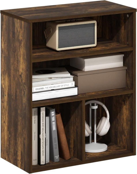 Furinno Pasir Bücherregal mit 3 Ebenen, Bernsteinkiefer