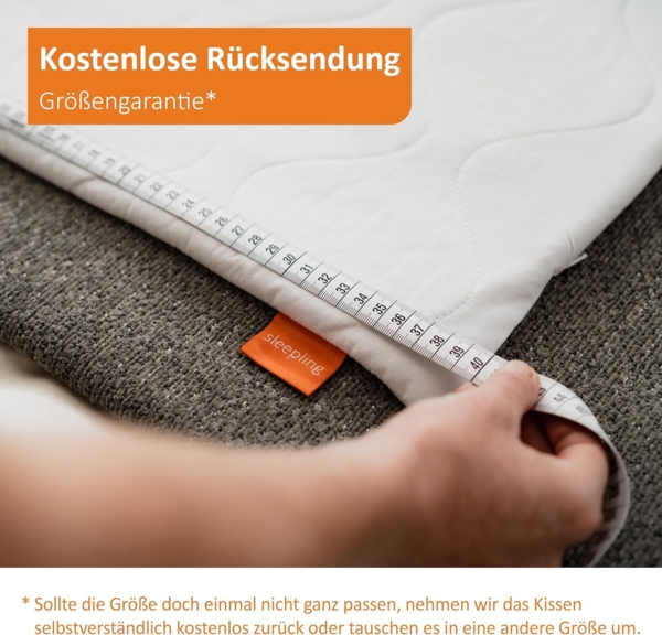 sleepling 196138 2er Set Komfort 100 Kopfkissen, Ökotex, waschbar bis 60 Grad, Made in EU, Füllmengengarantie, Größengarantie, 40x70 cm, weiß Bild 8