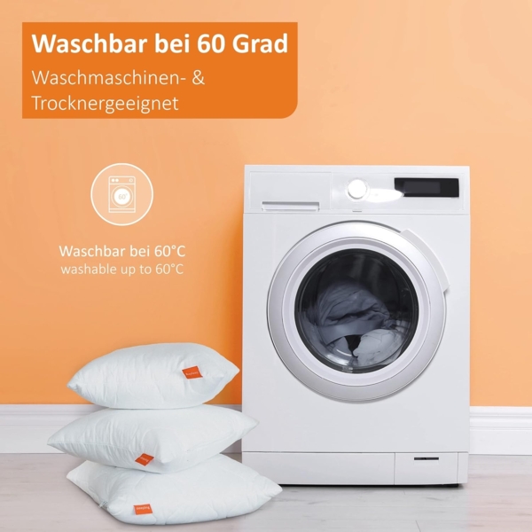 sleepling 196138 2er Set Komfort 100 Kopfkissen, Ökotex, waschbar bis 60 Grad, Made in EU, Füllmengengarantie, Größengarantie, 40x70 cm, weiß Bild 5