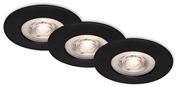 Di-Ka LED Einbauleuchte Kulana 3er Set schwarz-matt Ø 9 cm 4,9 W warmweiß