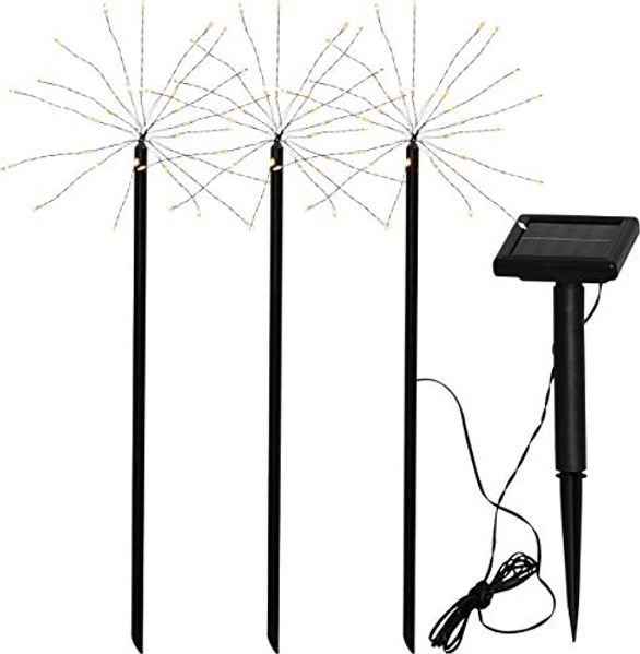 LED-Solarstäbe"Firework", 3 Stäbe, schwarz