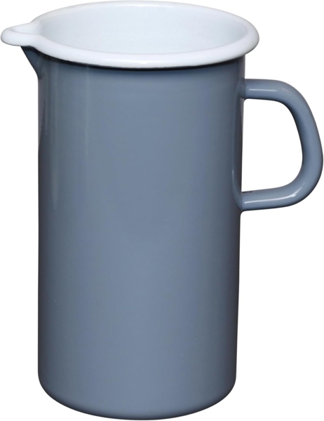 RIESS 0836-065 Emaillekrug 1,5 L, Pure Grey, H 19 cm / Emaille Krug
