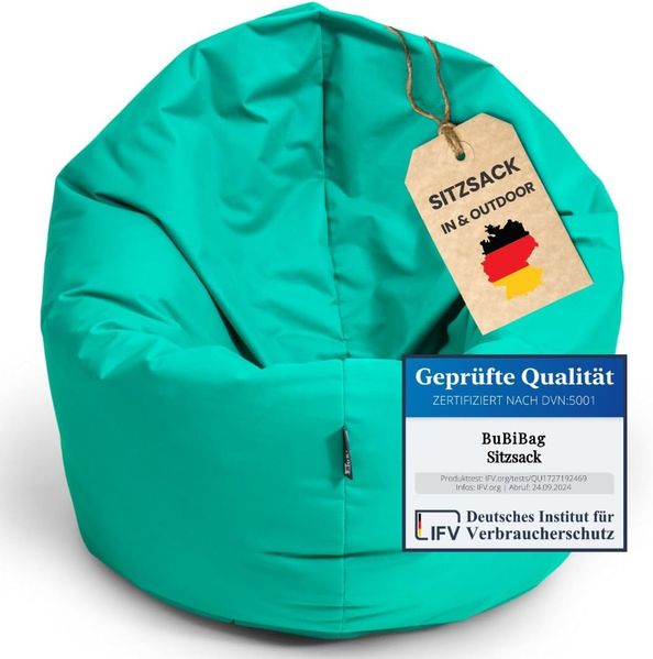 BubiBag XXL Sitzsack, mit Füllung, Ø 145 cm, türkis