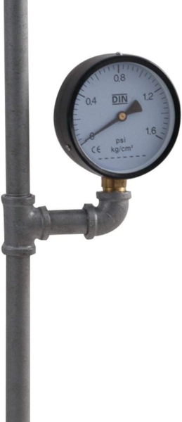 LED Stehlampe im Industriedesign 3-flammig Wasserrohr Optik, Grau antik Bild 3