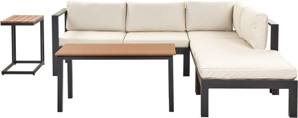 Ecksofa Lounge Set MESSINA Metall 5 Personen Linksseitig Beige