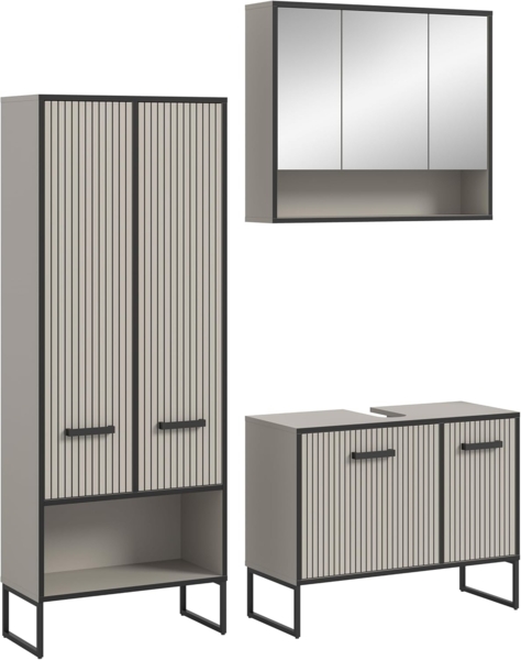 Badkombination (B/H/T: 154x192x36 cm) in Kaschmir Nachbildung