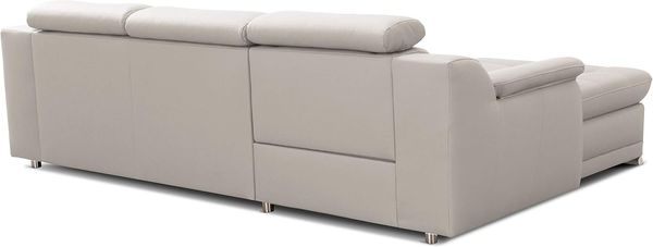 CAVADORE Schlafsofa Aniamo / Ledersofa in L-Form mit Bettfunktion, verstellbaren Kopfstützen und XL-Longchair / 270 x 80 x 165 / Kunstleder, Weiß Bild 6