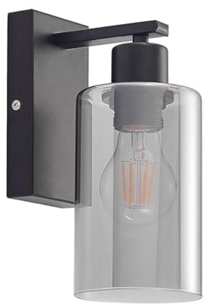 Lindby Wandleuchte Emavi, Metall, Schwarz IP20, 1 x 15 W LED
