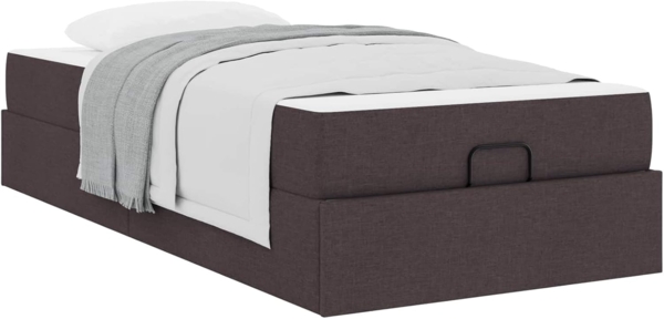 vidaXL Bettgestell mit Matratze mit Matratze 2 pcs Hellbraun Stoff 3399448