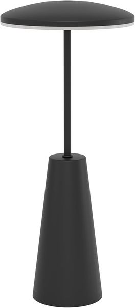 EGLO Tischleuchte PICCOLA, Ein-/Ausschalter, USB-Anschluss mit Ladefunktion, LED fest integriert, warmweiß - kaltweiß, dimmbare Nachttischlampe, Metall, Lampe für Balkon, IP54