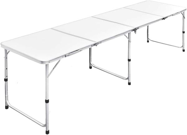 Campingtisch zusammenklappbar höhenverstellbar Aluminium 240 x 60 cm 41327