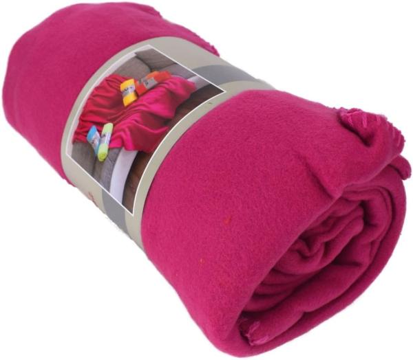 Fleecedecke Polarfleece versch. Unifarben 130x170cm Wohndecke Schlafdecke Decke pink