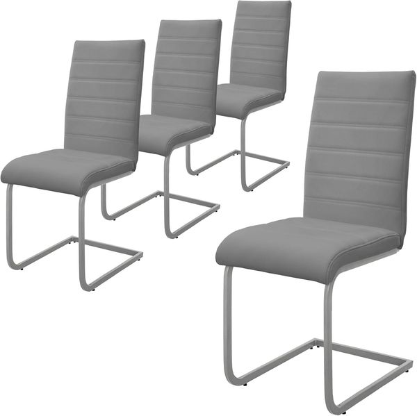 ML-DESIGN Stuhl Esszimmerstühle Schwingstühle mit Rückenlehne Design Küchenstühle (4 St), Polsterstuhl Freischwinger 4er Set Küchenstuhl bis 120kg Kunstleder