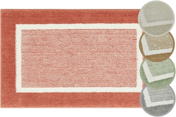 andiamo Badematte rutschfest Maui - Badezimmerteppich weich und flauschig - Duschvorleger für Badezimmer Badteppich rutschfest waschbar Set 40x60 cm + 60x100 cm Rostrot