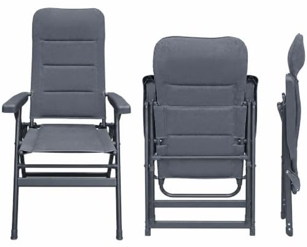osoltus Alu Camping Klappsessel Hochlehner 3D Soft Touch Open-Grey