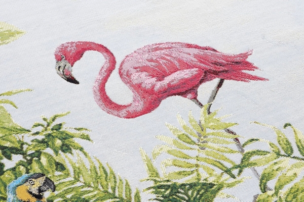 Hanse Home Tropical Birds In- & Outdoor Teppich – Flachgewebe Aussenteppich, Flamingo Jungel Palmen Design, ÖKO-TEX Wetterfest & UV-beständig für Balkon, Terrasse, Garten, Wohnzimmer - Bunt, 80x165 cm Bild 6