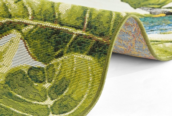 Hanse Home Tropical Birds In- & Outdoor Teppich – Flachgewebe Aussenteppich, Flamingo Jungel Palmen Design, ÖKO-TEX Wetterfest & UV-beständig für Balkon, Terrasse, Garten, Wohnzimmer - Bunt, 80x165 cm Bild 5