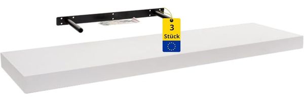 Velano - Bücherregal Wand - 3er-Set Wandregal 79.5x23.5 cm Weiß - Regal Wand - Schweberegal - Hängeregal - Regale für Küche, Badezimmer, Wohnzimmer, Schlafzimmer - FS