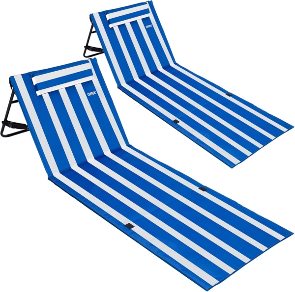 DETEX® Strandmatte 2er-Set Blau/Weiß 158 x 56 x 46 cm gepolstert