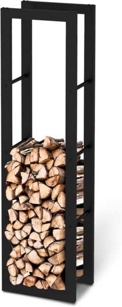 Kaminholzregal - Metall, Schwarz - BHT 40 x 150 x 25cm
