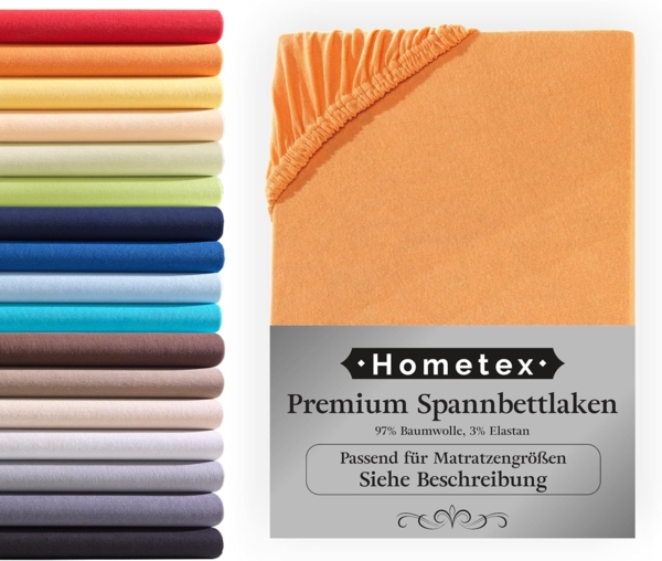 Hometex Premium Textiles Spannbettlaken Premium Boxspringbett Spannbetttuch ideal für Wasserbett und Matratzen, Jersey, Gummizug: Rundumgummizug, Spannbettlaken Premium Qualität 190 g/m², Gekämmte Baumwolle