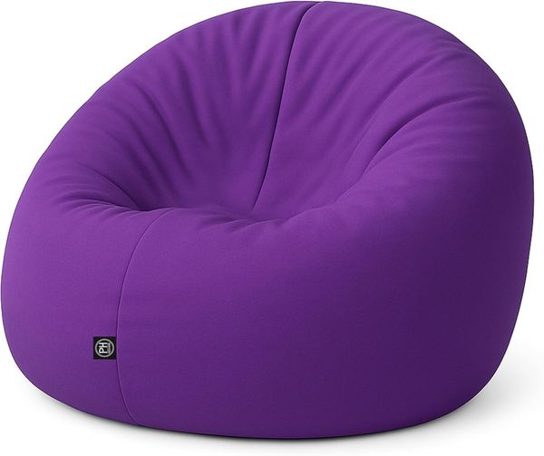 PATCH HOME 2-in-1 Sitzsack Sessel - Gaming Bean Bag mit Reißverschluss - Bereits befüllt, Ergonomisch & Robust für Kinder & Erwachsene - Indoor & Outdoor, Wetterfest (Lila, 155cm)