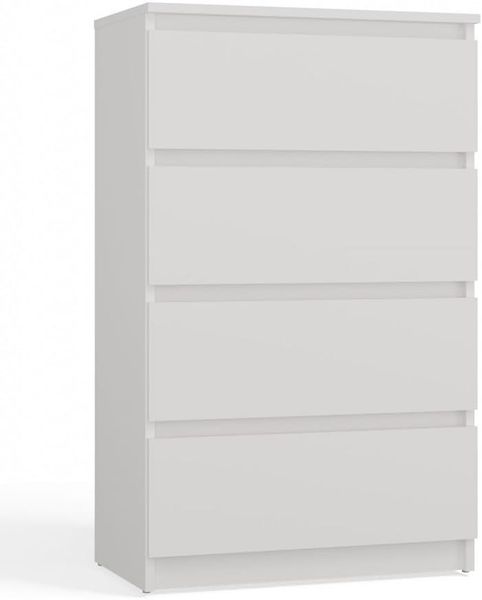 CDF Kommode Malwa M4-60 | Farbe: Weiss | Schrank für Dokumente, Kleinigkeiten | Ideal für Wohnzimmer, Schlafzimmer, Kinderzimmer, Jugendzimmer und Büro | 4 geräumige Schubladen