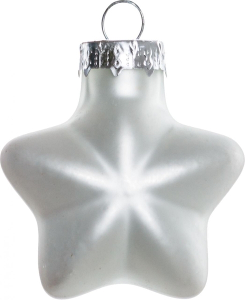 TrendLine Mini-Glas-Sterne winterweiß 12 Stück Ø 4 cm Weihnachtsdekoration