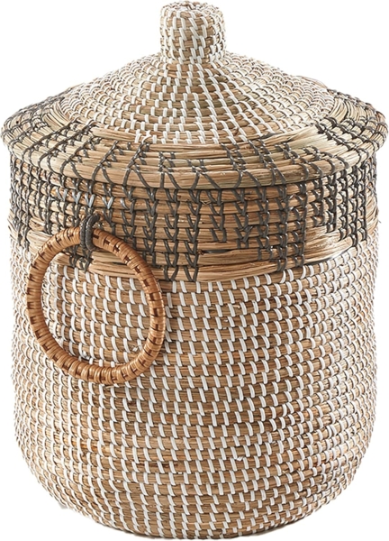 Kobolo Aufbewahrungskorb Schlangenkorb BIRA Seegras inkl. Deckel und Griffen (Stück, 1 St, Stück), Korb mit Deckel