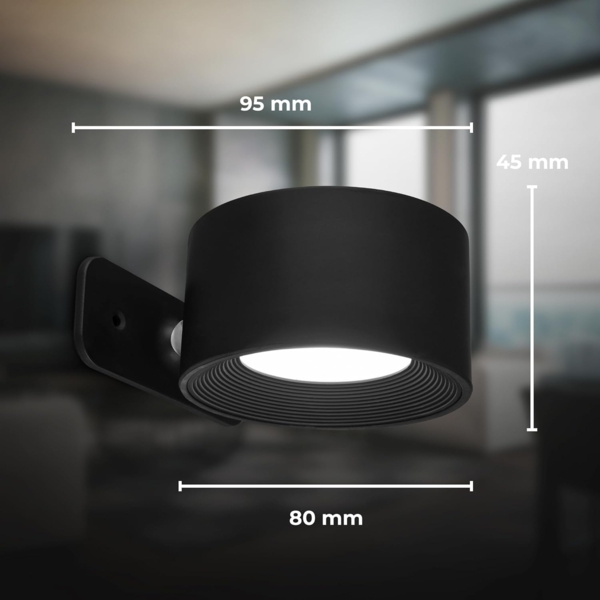 B.K.Licht LED Wandleuchte BKL1597 Magnetische Akku Wandlampe, 3-Stufen Dimmer, mit USB-C, CCT - über Fernbedienung, LED fest integriert, Tageslichtweiß, CCT-Funktion, 150Lm, 2W, 14h Leuchtdauer, 4,5 x 8 x 9,5 cm, Schwarz Bild 9