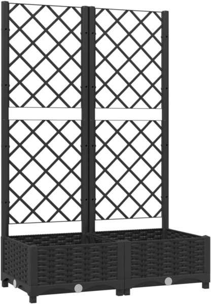 vidaXL Pflanzkübel mit Spalier Schwarz 80x40x121,5 cm PP 318270