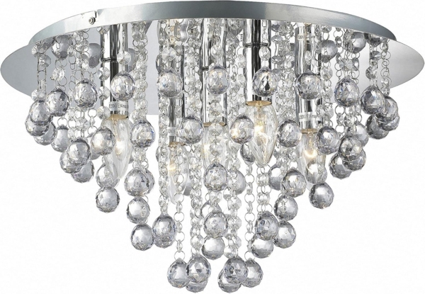 Kronleuchte CRIS 10525 Ø46CM Chrom pol, klar mit Besätzen