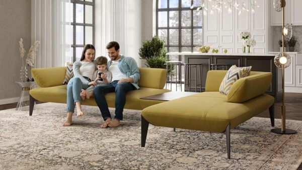 Sofanella Ecksofa ALMERIA Stoffgarnitur Sofalandschaft Couch in Weiß S: 330 Breite x 97 Tiefe Bild 2