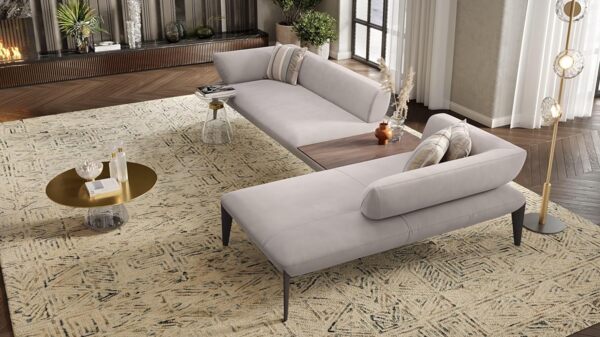 Sofanella Ecksofa ALMERIA Stoffgarnitur Sofalandschaft Couch in Weiß S: 330 Breite x 97 Tiefe Bild 7