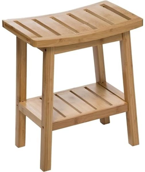 WELL HOME MOBILIARIO & DECORACIÓN Bambushocker, Harmonie, japanischer Zen-Stil, 46 x 39 x 25 cm (H x B x T)