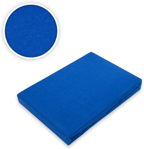 Microfaser Spannbettlaken 180 - 200 x 200 cm + 28 cm Royalblau Bild 2