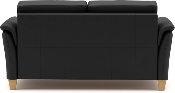 CAVADORE Leder 3er-Sofa Palera / Landhaus-Couch mit Federkern + massiven Holzfüßen / 179 x 89 x 89 / Leder Schwarz Bild 5